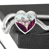 Chinese Crested Dog Art Print Heart Charm Steel Bracelet-Free Shipping - Deruj.com