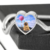 Spanish Mastiff Dog Print Heart Charm Steel Bracelet-Free Shipping - Deruj.com