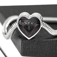 Amazing Eagle Print Heart Charm Steel Bracelet-Free Shipping - Deruj.com