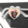 Flat Coated Retriever Print Heart Charm Steel Bracelet-Free Shipping - Deruj.com