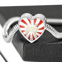 American Eskimo Dog Print Heart Charm Steel Bracelet-Free Shipping - Deruj.com