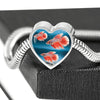 Siamese Fighting Fish Print Heart Charm Steel Bracelet-Free Shipping - Deruj.com