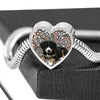Entlebucher Mountain Dog Print Heart Charm Steel Bracelet-Free Shipping - Deruj.com