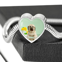 Anatolian Shepherd Dog Print Heart Charm Steel Bracelet-Free Shipping - Deruj.com