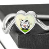 Cute Cow With Butterfly Print Heart Charm Steel Bracelet-Free Shipping - Deruj.com