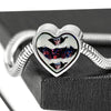 American Flag Skull Print Heart Charm Steel Bracelet-Free Shipping - Deruj.com