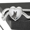 Lovely German Shepherd Print Heart Charm Steel Bracelet-Free Shipping - Deruj.com