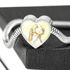 Bracco Italiano Dog Print Heart Charm Steel Bracelet-Free Shipping - Deruj.com