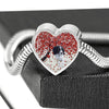 English Springer Spaniel Print Heart Charm Steel Bracelet-Free Shipping - Deruj.com