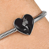 Amazing Great Dane Dog Print Heart Charm Steel Bracelet-Free Shipping - Deruj.com