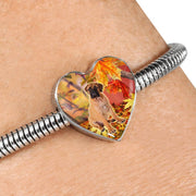 Bullmastiff Print Heart Charm Steel Bracelet-Free Shipping - Deruj.com
