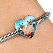 Cairn Terrier Print Heart Charm Steel Bracelet-Free Shipping - Deruj.com