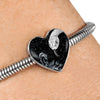 Amazing Snake Print Heart Charm Steel Bracelet-Free Shipping - Deruj.com