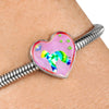 Bedlington Terrier Dog Art Print Heart Charm Steel Bracelet-Free Shipping - Deruj.com