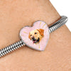 Labrador Retriever Dog Print Heart Charm Steel Bracelet-Free Shipping - Deruj.com