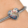 Ocicat Print Heart Charm Steel Bracelet-Free Shipping - Deruj.com