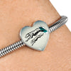 Greyhound Dog Art Print Heart Charm Steel Bracelet-Free Shipping - Deruj.com