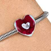 Cute Burmilla Cat Print Heart Charm Steel Bracelet-Free Shipping - Deruj.com