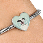 Dalmatian Dog Print Heart Charm Steel Bracelet-Free Shipping - Deruj.com