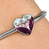 Chinese Crested Dog Art Print Heart Charm Steel Bracelet-Free Shipping - Deruj.com