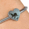Clydesdale Horse Print Heart Charm Steel Bracelet-Free Shipping - Deruj.com