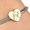 Bracco Italiano Dog Print Heart Charm Steel Bracelet-Free Shipping - Deruj.com
