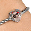 Cute Havanese Dog Print Heart Charm Steel Bracelet-Free Shipping - Deruj.com