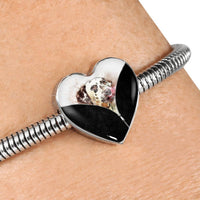 Dalmatian Dog Art Print Heart Charm Steel Bracelet-Free Shipping - Deruj.com
