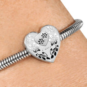 Paws Print Heart Charm Steel Bracelet-Free Shipping - Deruj.com