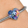 Yorkie Art Print Heart Charm Steel Bracelet-Free Shipping - Deruj.com