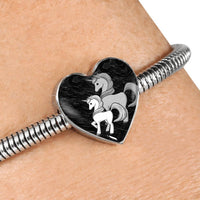 Cute Unicorn Print Heart Charm Steel Bracelet-Free Shipping - Deruj.com