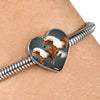 Haflinger Horse Art Print Heart Charm Steel Bracelet-Free Shipping - Deruj.com