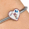 Labrador Retriever Texas Print Heart Charm Steel Bracelet-Free Shipping - Deruj.com