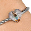 Berger Picard Print Heart Charm Steel Bracelet-Free Shipping - Deruj.com