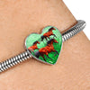 Arabian Horse Art Print Heart Charm Steel Bracelet-Free Shipping - Deruj.com