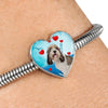 Petit Basset Griffon Vendeen Print Heart Charm Steel Bracelet-Free Shipping - Deruj.com