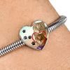 Pixie Bob Cat Print Heart Charm Steel Bracelet-Free Shipping - Deruj.com