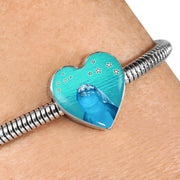 Dolphin Fish Print Heart Charm Steel Bracelet-Free Shipping - Deruj.com