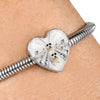 Cute Old English Sheepdog Dog Print Heart Charm Steel Bracelet-Free Shipping - Deruj.com