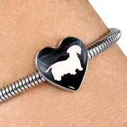 Lovely Cesky Terrier Print Heart Charm Steel Bracelet-Free Shipping - Deruj.com