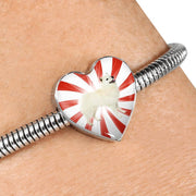 American Eskimo Dog Print Heart Charm Steel Bracelet-Free Shipping - Deruj.com