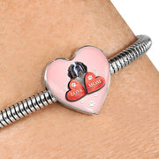St. Bernard Dog Print Heart Charm Steel Bracelet-Free Shipping - Deruj.com