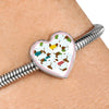 Dachshund Dog Art Print Heart Charm Steel Bracelet-Free Shipping - Deruj.com