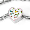 Dachshund Dog Art Print Heart Charm Steel Bracelet-Free Shipping - Deruj.com