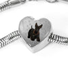 Scottish Terrier Print Heart Charm Steel Bracelet-Free Shipping - Deruj.com