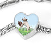Playing Dog Print Heart Charm Steel Bracelet-Free Shipping - Deruj.com