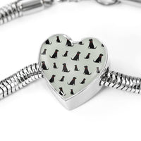 Labrador Retriever Pattern Print Heart Charm Bracelet-Free Shipping - Deruj.com