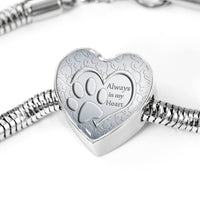Paws Art Print Heart Charm Steel Bracelet-Free Shipping - Deruj.com
