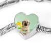 Anatolian Shepherd Dog Print Heart Charm Steel Bracelet-Free Shipping - Deruj.com