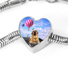 Spanish Mastiff Dog Print Heart Charm Steel Bracelet-Free Shipping - Deruj.com